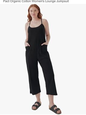 Pact Organic Cotton Women's Black Lounge Jumpsuit